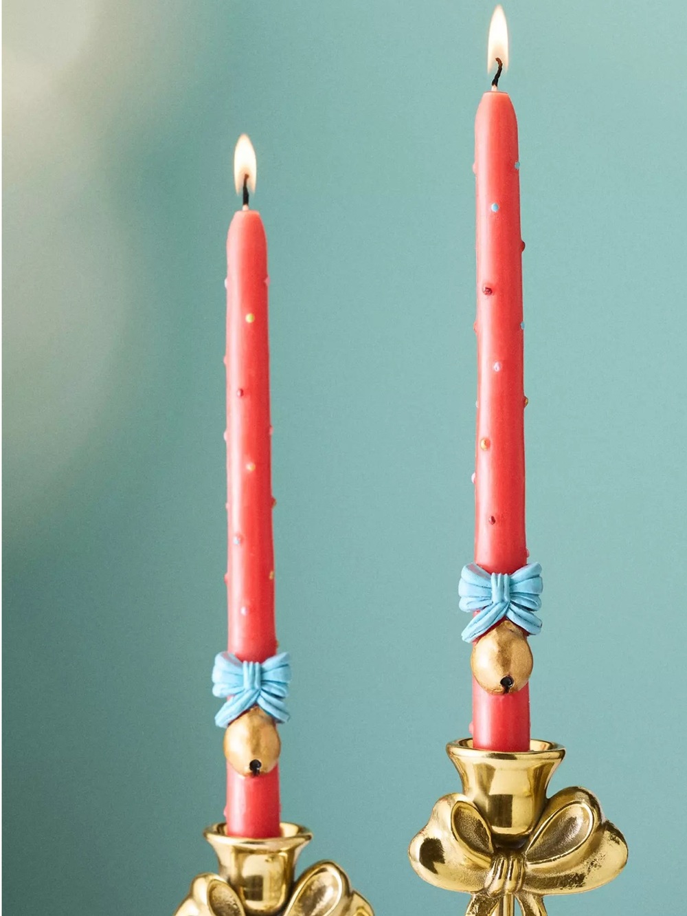 Anthropologie Festive Icon Taper Candles Set Of 2 New